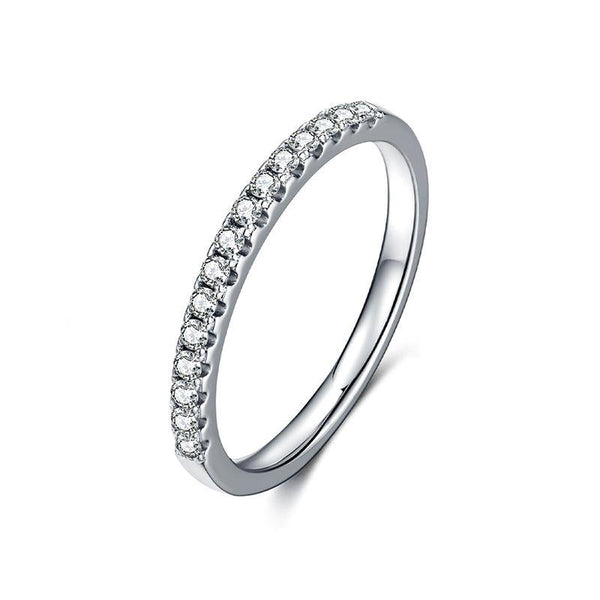 Verindiel 0.3 Carat Round Brilliant Half Eternity Moissanite Band in 925 Silver