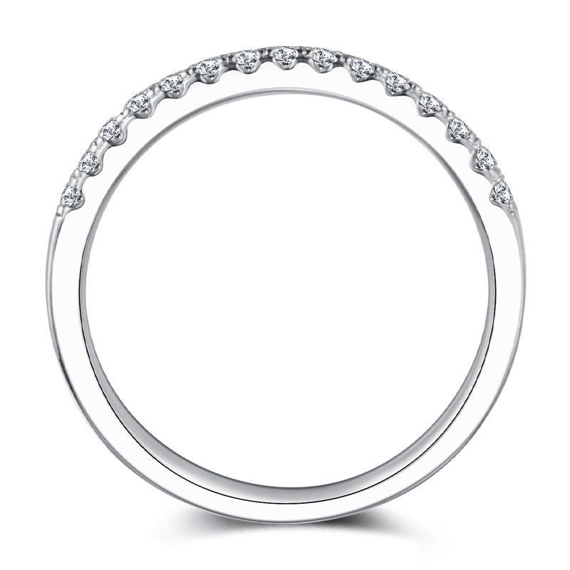 Verindiel 0.3 Carat Round Brilliant Half Eternity Moissanite Band in 925 Silver