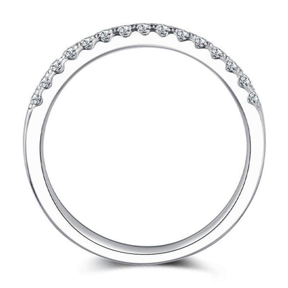 Verindiel 0.3 Carat Round Brilliant Half Eternity Moissanite Band in 925 Silver