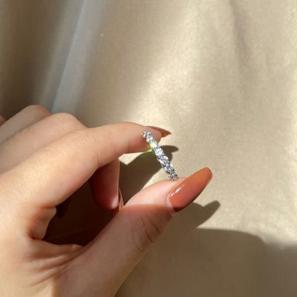 Olanisse 3.5 Carat Round Brilliant Eternity Moissanite Band in 925 Silver