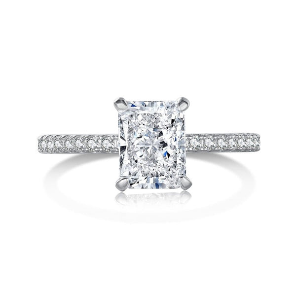 Ylindra 2 Carat Radiant Solitaire Moissanite Ring in 925 Silver