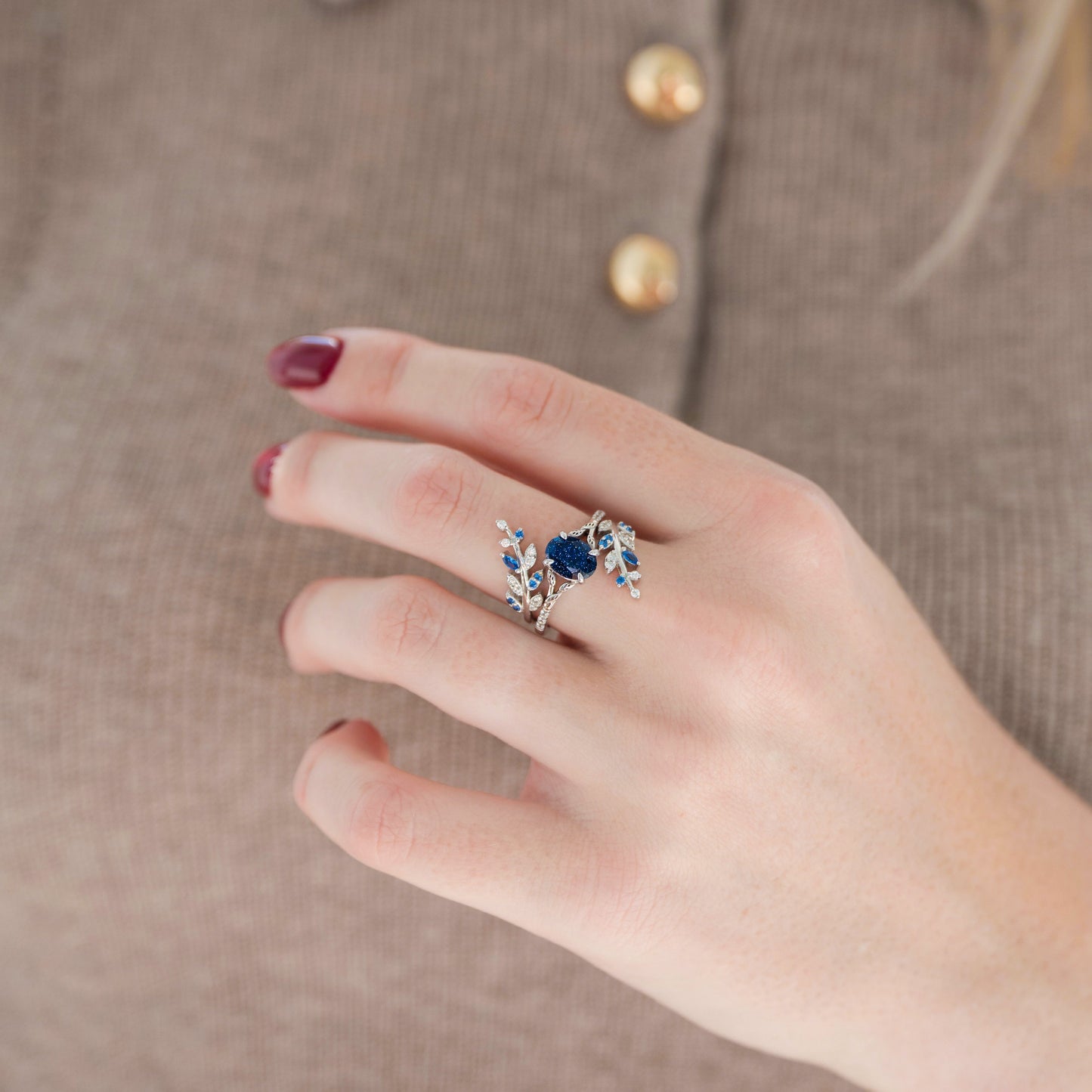 Seralyth 1.5 Carat Oval Stackable Sandstone Ring Set