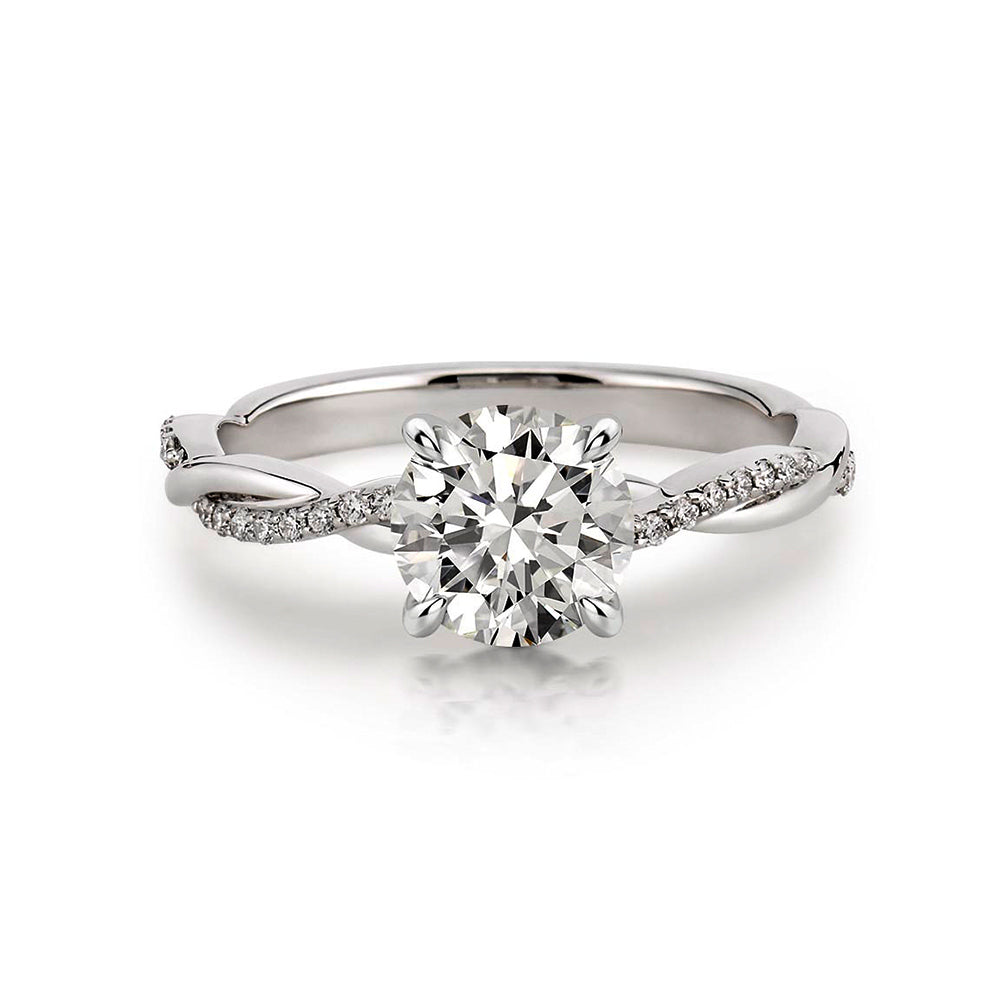 Firawen 3 Carat Round Brilliant Solitaire Moissanite Ring