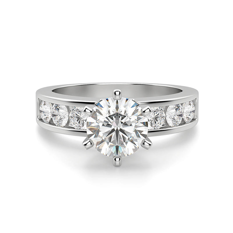 Brisiel 3 Carat Round Brilliant Solitaire Moissanite Ring