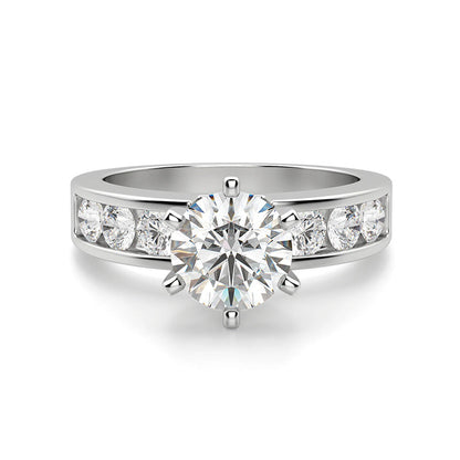 Brisiel 3 Carat Round Brilliant Solitaire Moissanite Ring