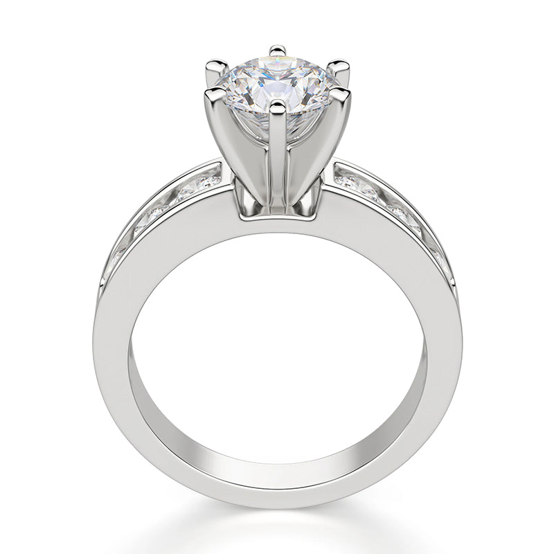 Brisiel 3 Carat Round Brilliant Solitaire Moissanite Ring