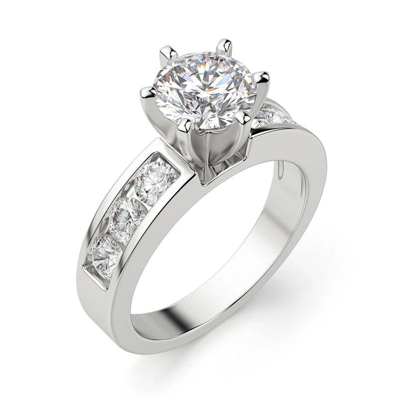Brisiel 3 Carat Round Brilliant Solitaire Moissanite Ring