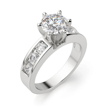 Brisiel 3 Carat Round Brilliant Solitaire Moissanite Ring
