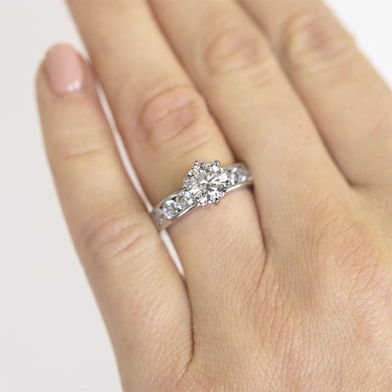 Brisiel 3 Carat Round Brilliant Solitaire Moissanite Ring