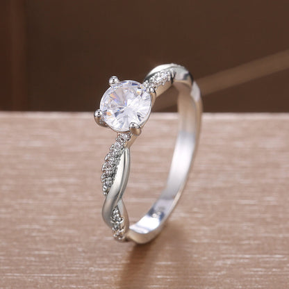 Firawen 3 Carat Round Brilliant Solitaire Moissanite Ring