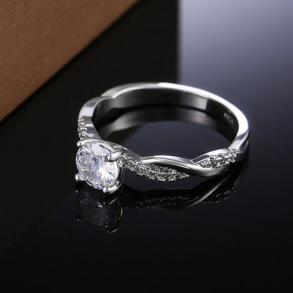 Firawen 3 Carat Round Brilliant Solitaire Moissanite Ring