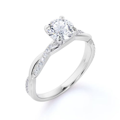 Firawen 3 Carat Round Brilliant Solitaire Moissanite Ring