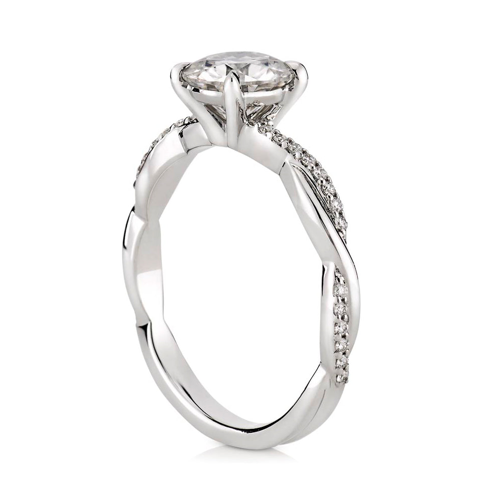 Firawen 3 Carat Round Brilliant Solitaire Moissanite Ring