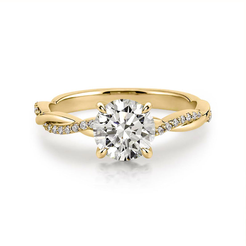 Firawen 3 Carat Round Brilliant Solitaire Moissanite Ring