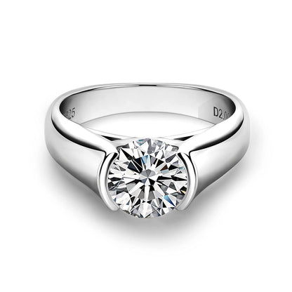 Telynriel 3 Carat Round Brilliant Solitaire Moissanite Ring in 925 Silver