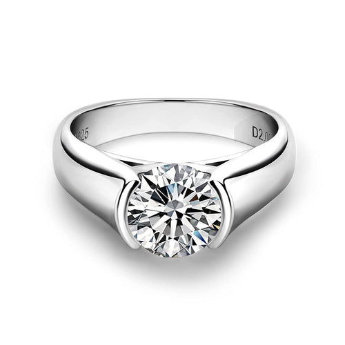 Telynriel 3 Carat Round Brilliant Solitaire Moissanite Ring in 925 Silver