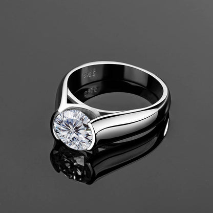 Telynriel 3 Carat Round Brilliant Solitaire Moissanite Ring in 925 Silver