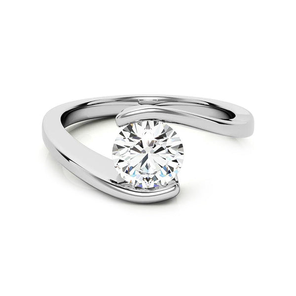 Koriwen 3 Carat Round Brilliant Solitaire Moissanite Ring in 925 Silver