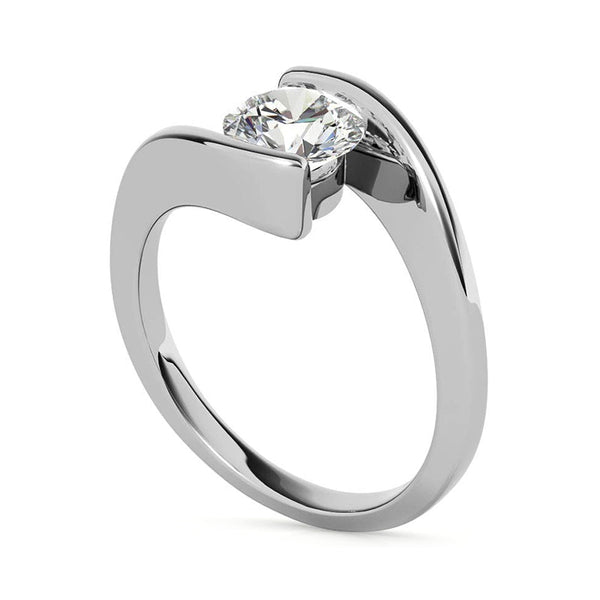 Koriwen 3 Carat Round Brilliant Solitaire Moissanite Ring in 925 Silver