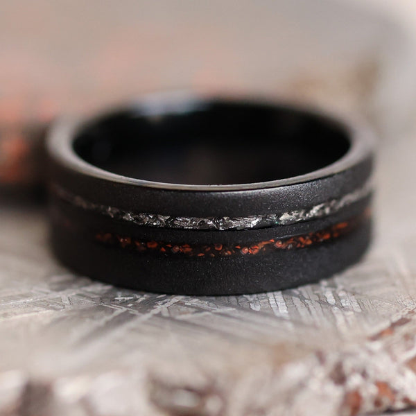 Romawen Meteorite Band in Tungsten Carbide