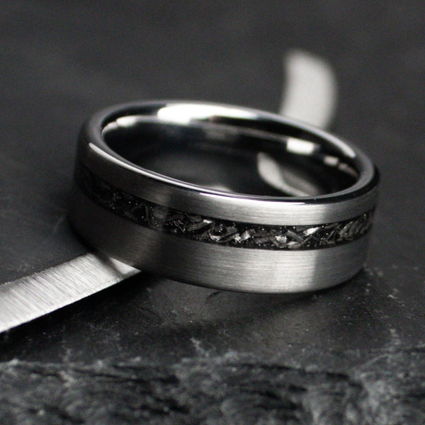 Pheriel Meteorite Band in Tungsten Carbide