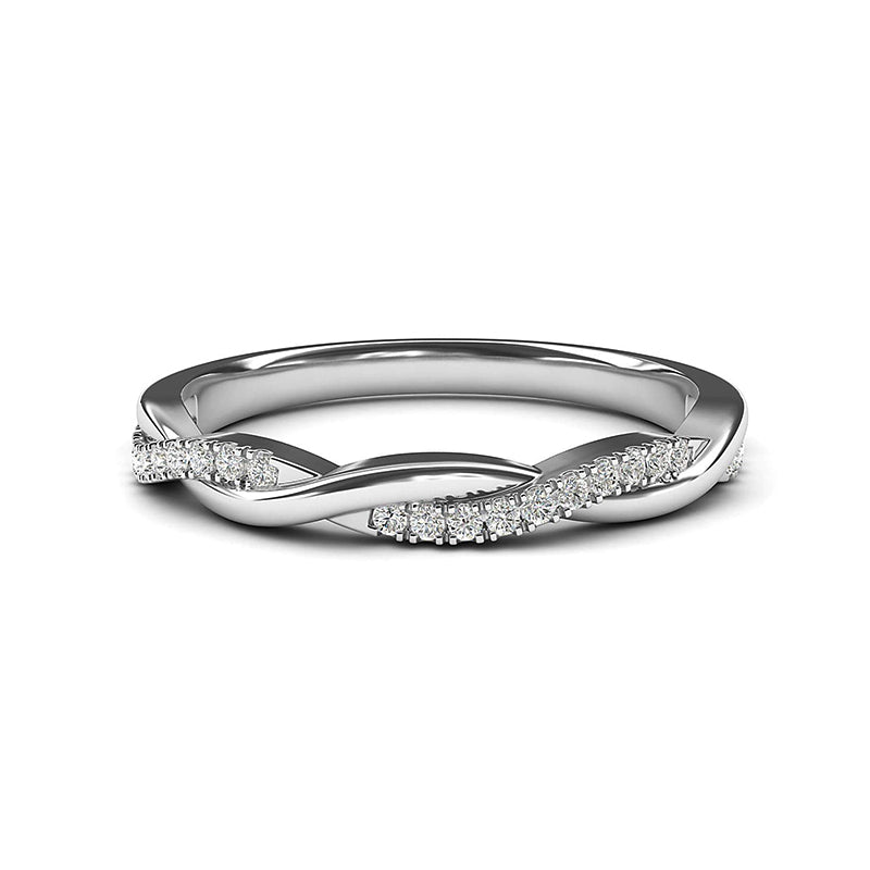 Kesthria 0.2 Carat Round Brilliant Half Eternity Moissanite Band