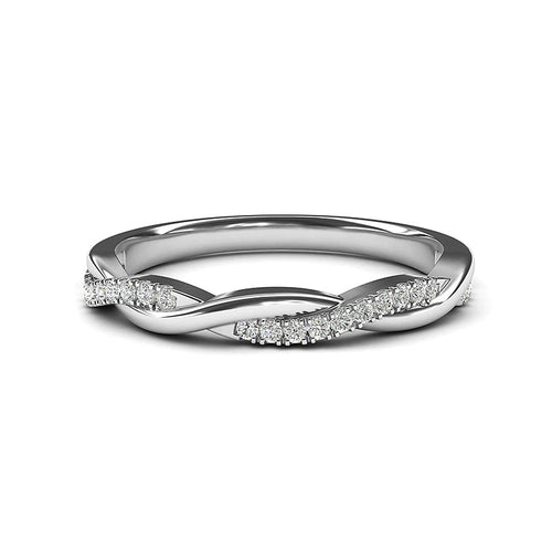Kesthria 0.2 Carat Round Brilliant Half Eternity Moissanite Band