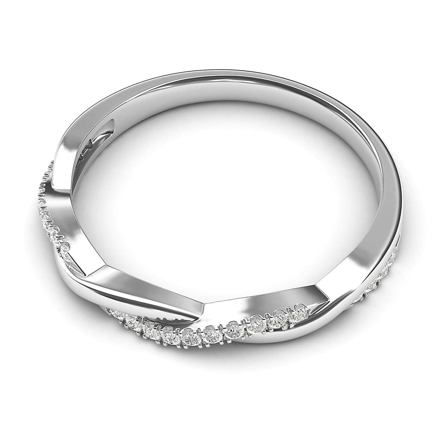 Kesthria 0.2 Carat Round Brilliant Half Eternity Moissanite Band