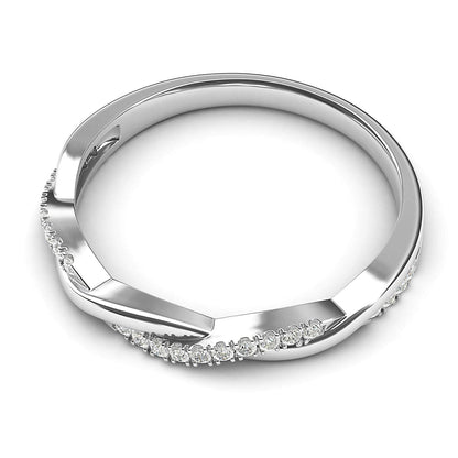Kesthria 0.2 Carat Round Brilliant Half Eternity Moissanite Band