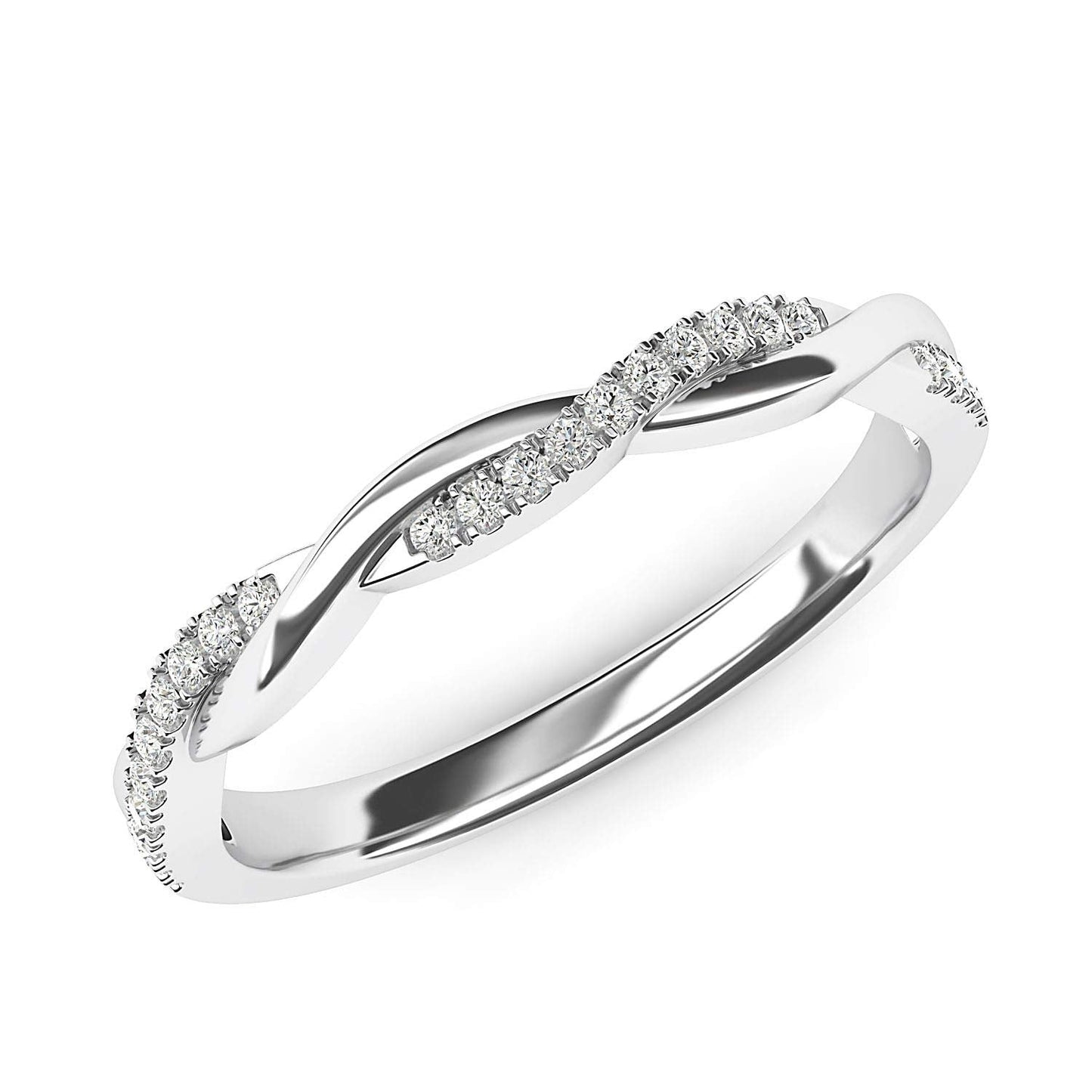 Kesthria 0.2 Carat Round Brilliant Half Eternity Moissanite Band