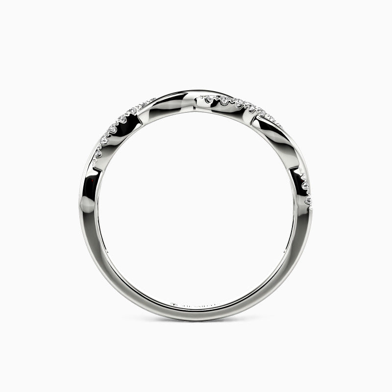 Kesthria 0.2 Carat Round Brilliant Half Eternity Moissanite Band