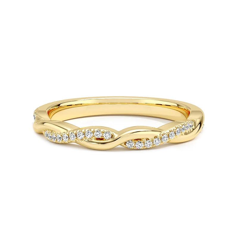 Kesthria 0.2 Carat Round Brilliant Half Eternity Moissanite Band