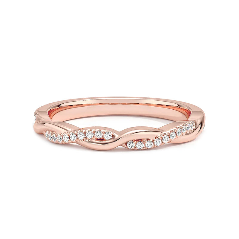 Kesthria 0.2 Carat Round Brilliant Half Eternity Moissanite Band