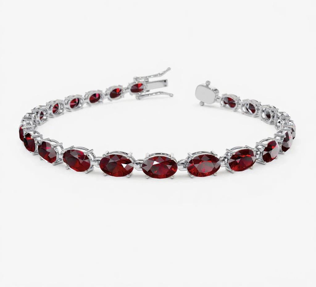 Veraenlea 1.2 Carat Oval Tennis Ruby Bracelet