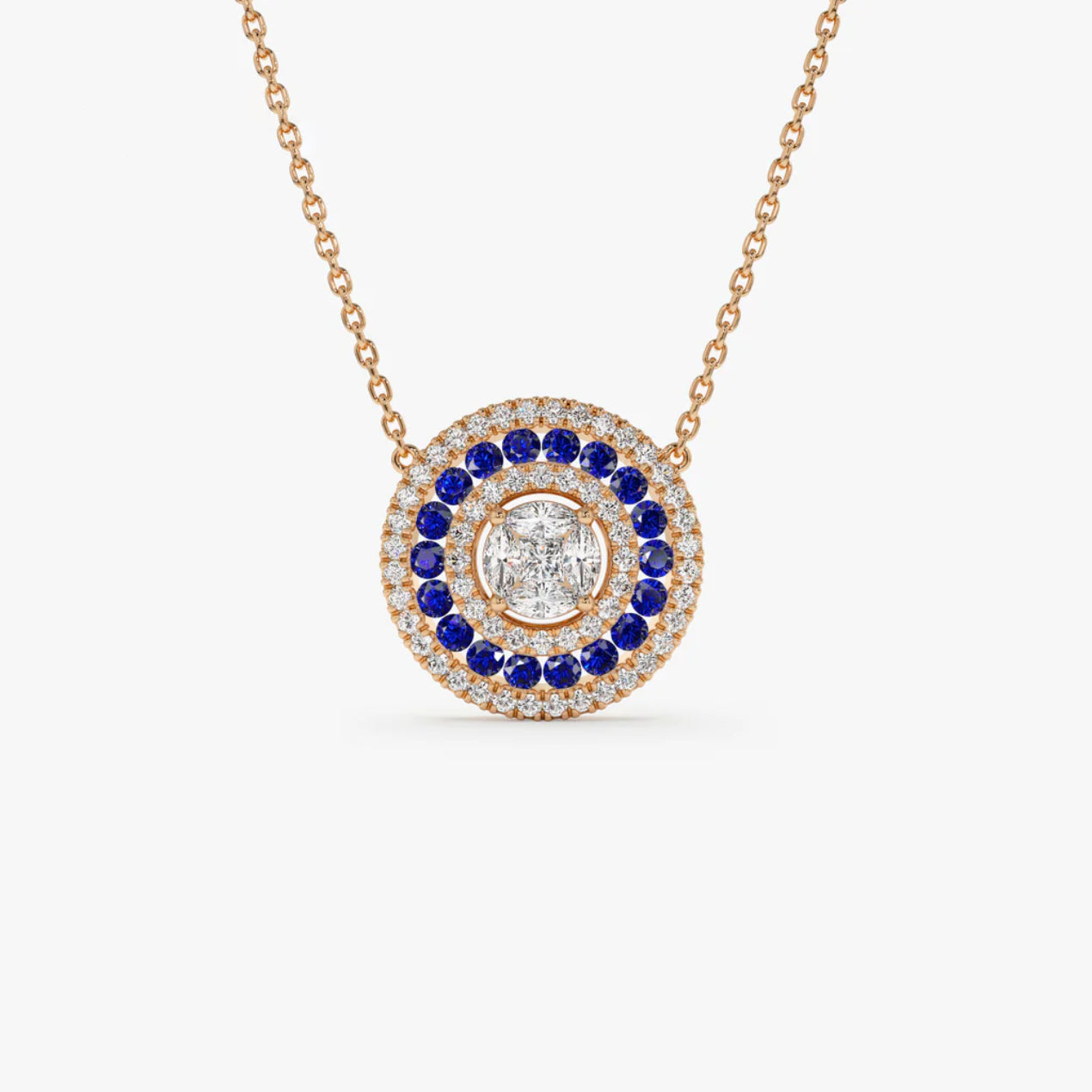 Nilaianza 1 Carat Round Pendant Emerald Necklace
