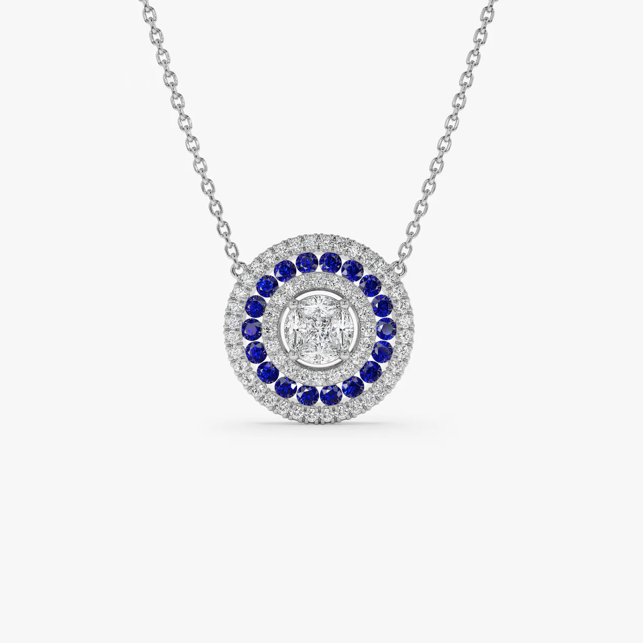 Nilaianza 1 Carat Round Pendant Emerald Necklace