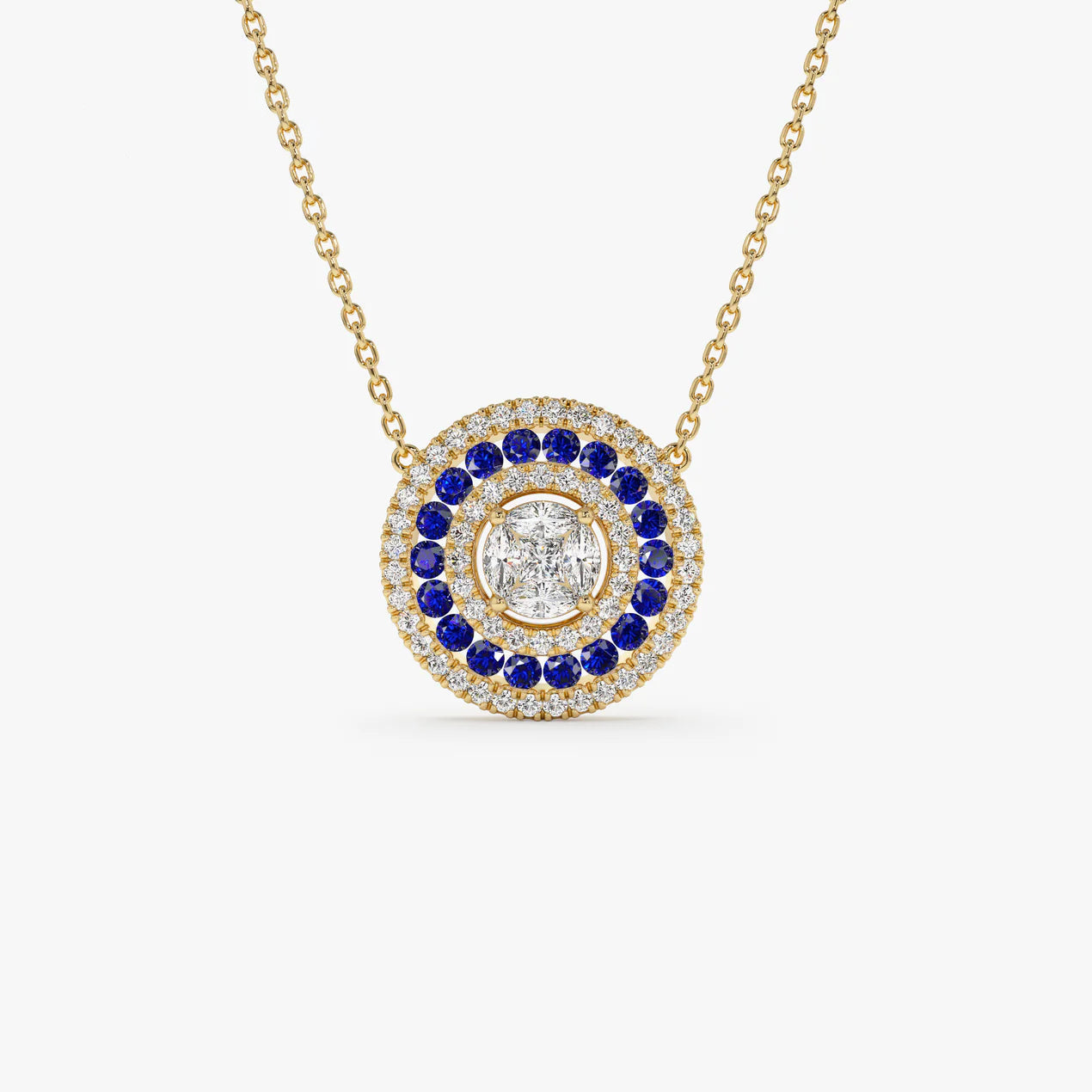 Nilaianza 1 Carat Round Pendant Emerald Necklace