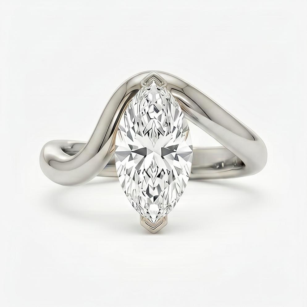 Lioaora 1 Carat Moissanite Ring