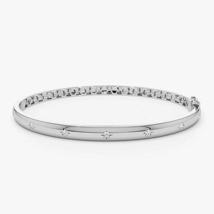 Riaounna 0.1 Carat Round Bangles Moissanite Bracelet