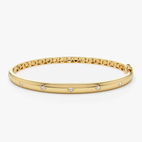 Riaounna 0.1 Carat Round Bangles Moissanite Bracelet
