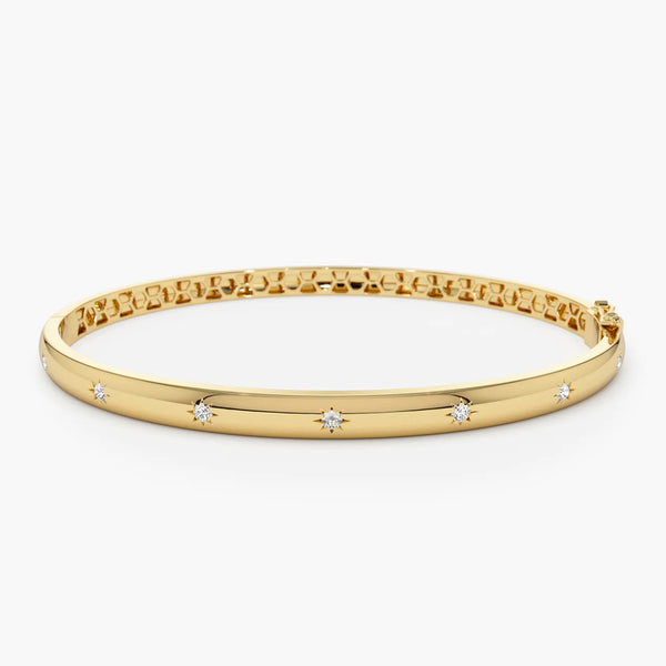 Riaounna 0.1 Carat Round Bangles Moissanite Bracelet