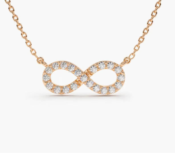 Bia 0.3 Carat Round Infinity Pendant Moissanite Necklace