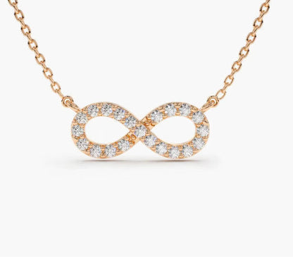Bia 0.3 Carat Round Infinity Pendant Moissanite Necklace