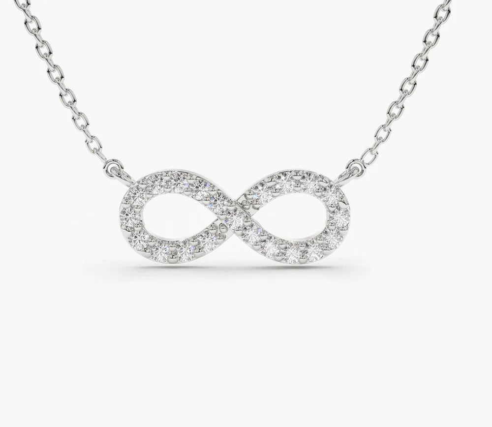 Bia 0.3 Carat Round Infinity Pendant Moissanite Necklace