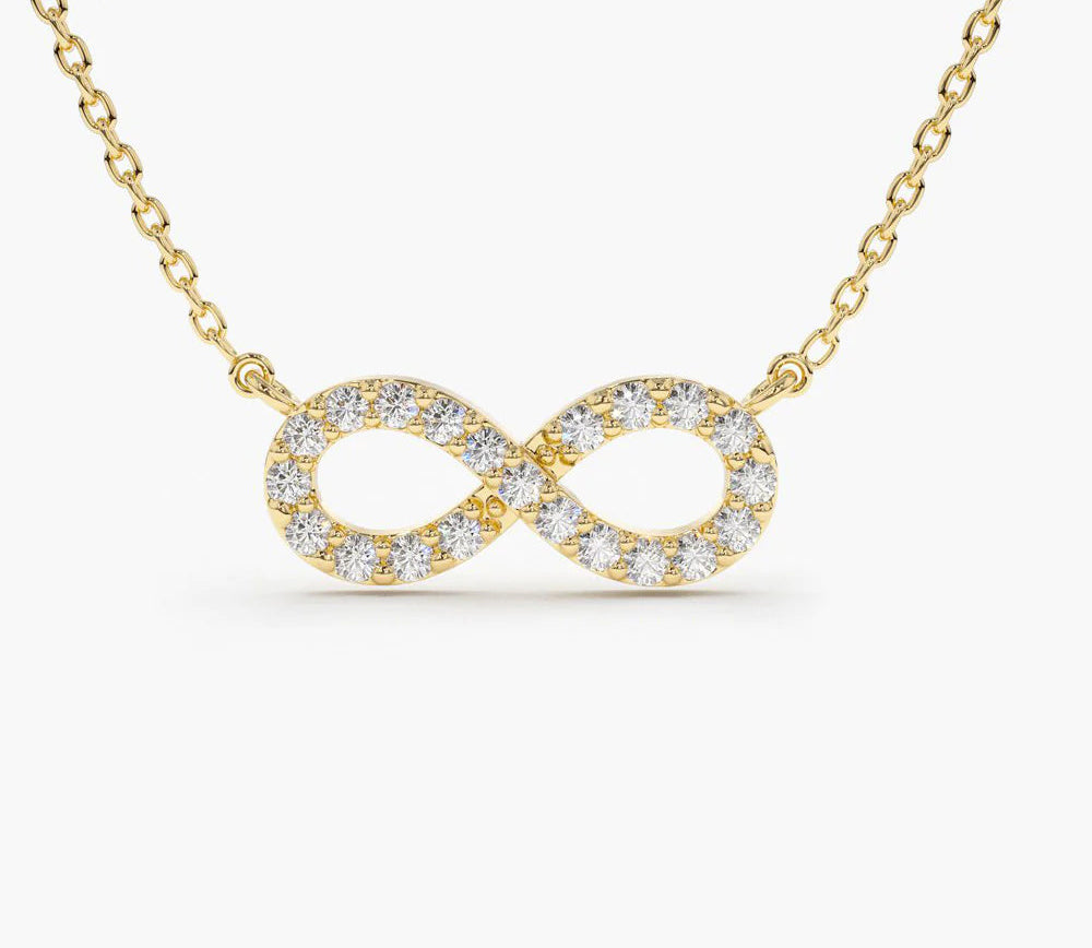 Bia 0.3 Carat Round Infinity Pendant Moissanite Necklace
