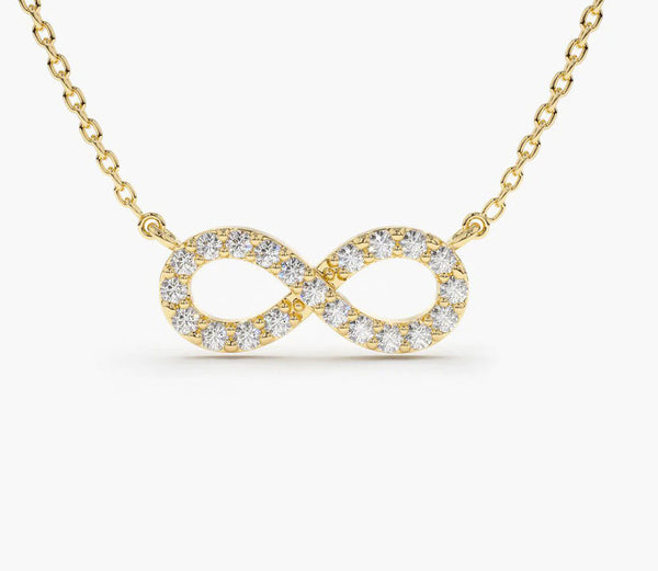 Bia 0.3 Carat Round Infinity Pendant Moissanite Necklace