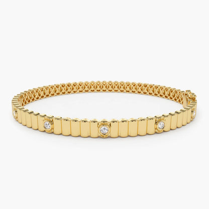 Elara 0.1 Carat Round Brilliant Bangle Moissanite Bracelet