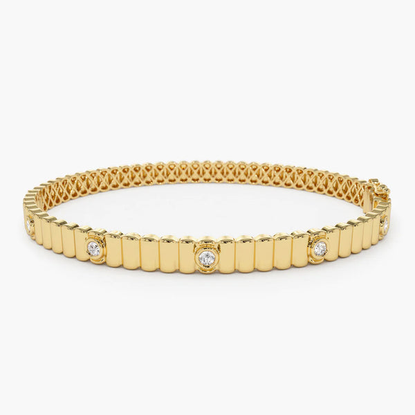 Elara 0.1 Carat Round Brilliant Bangle Moissanite Bracelet