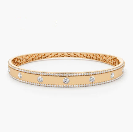 Moraenlea 0.2 Carat Round Brilliant Bangle Moissanite Bracelet