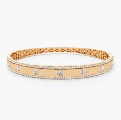 Moraenlea 0.2 Carat Round Brilliant Bangle Moissanite Bracelet